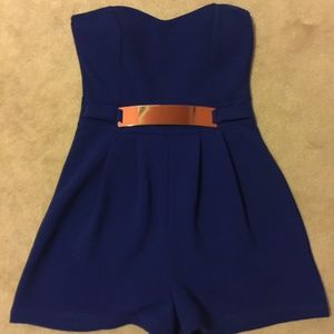 Bleu Strapless Romper
